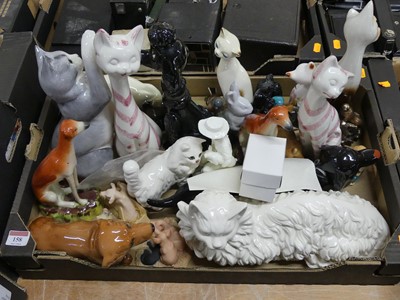 Lot 158 - A collection of ceramic figures of animals, to...