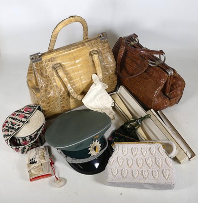Lot 159 - A mid-20th century ladies' tan crocodile skin...