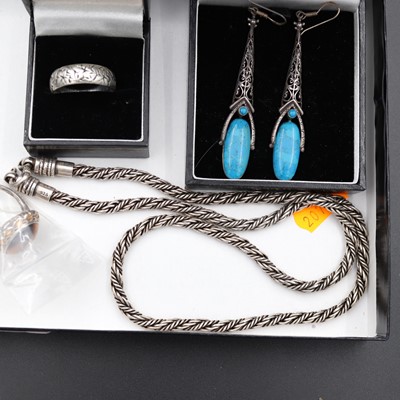 Lot 243 - A Mexican white metal rope twist necklace,...