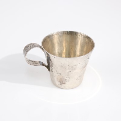 Lot 362 - Ravissant - a sterling silver christening mug,...