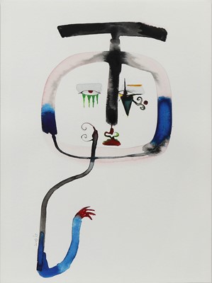 Lot 84 - Wole Lagunju (Nigerian, b.1966) - Mask I, ink...
