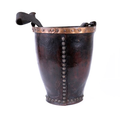 Lot 264 - A George III studded leather fire bucket, with...