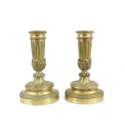Lot 132 - A pair of neo-classical gilt bronze...
