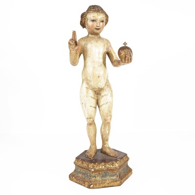 Lot 157 - A continental softwood and polychrome painted...