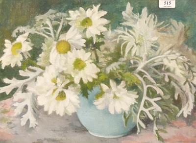 Lot 515 - M Barry (20th century) - Daisies, oil on...