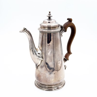 Lot 95 - A George III silver coffee pot, of tapering...