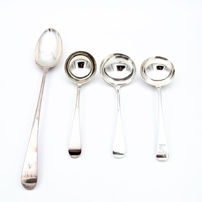 Lot 66 - A George III silver serving spoon, in the Old...