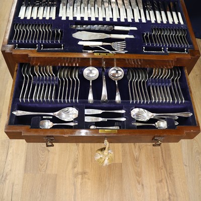 Lot 117 - A Viner's Ltd silver cutlery canteen table and...