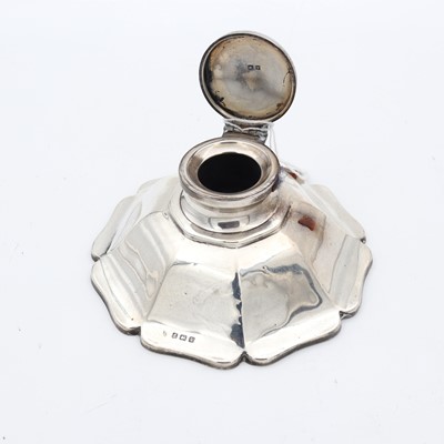 Lot 241 - A George VI silver inkwell, of circular...