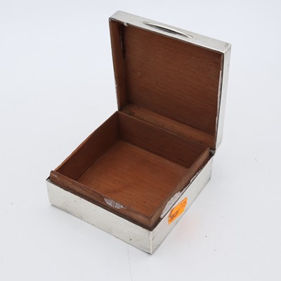 Lot 234 - A George V silver cigarette box, of square...
