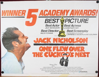 Lot One Flew Over the Cuckoo's Nest, 1975 UK quad...