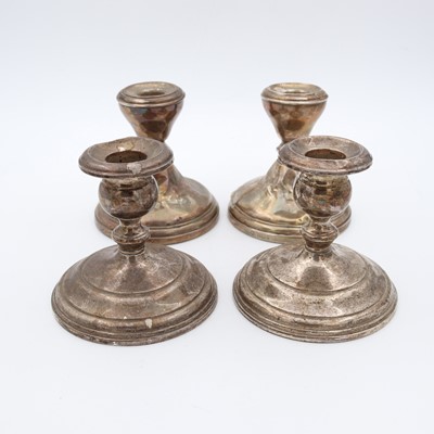 Lot 257 - A set of four Gorham Silver dwarf candlesticks,...