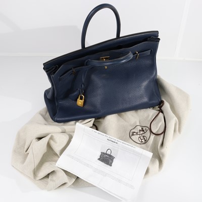 Lot 411 - Hermès, a Bleu de Prusse Togo leather Birkin...