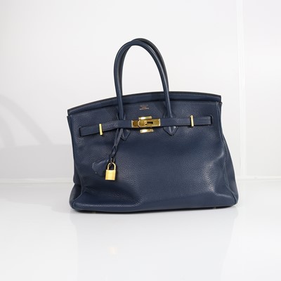 Lot 411 - Hermès, a Bleu de Prusse Togo leather Birkin...