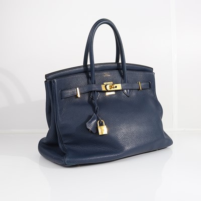 Lot 411 - Hermès, a Bleu de Prusse Togo leather Birkin...