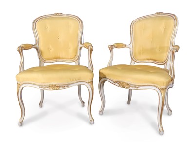 Lot 245 - A pair of Louis XV style polychrome and gilt...