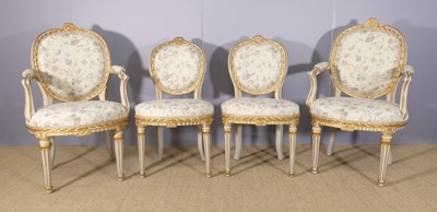 Lot 258 - A French repainted and reupholstered part...