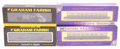 Lot 727 - Two Graham Farish N gauge Pannier tanks, to...