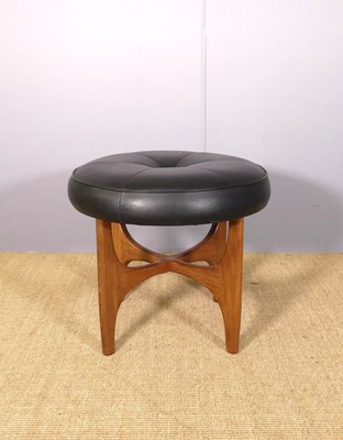 Lot 475 - A 1960s G-Plan teak 'Astro' dressing stool,...