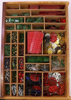 Lot 72 - One tray containing various Meccano red and...