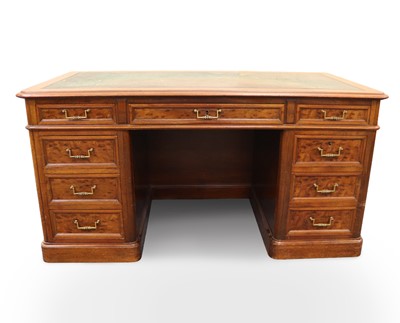 Lot 221 - A late Victorian 'plum pudding' mahogany twin...