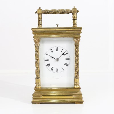 Lot 200 - A late 19th century French lacquered brass...