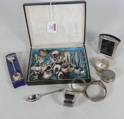 Lot 276 - A collection of silver and white metal wares,...