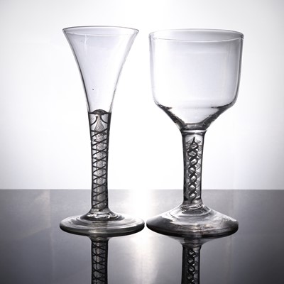 Lot 46 - A George II pedestal wine glass, having a deep...