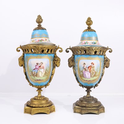 Lot 29 - A pair of late 19th century French porcelain...