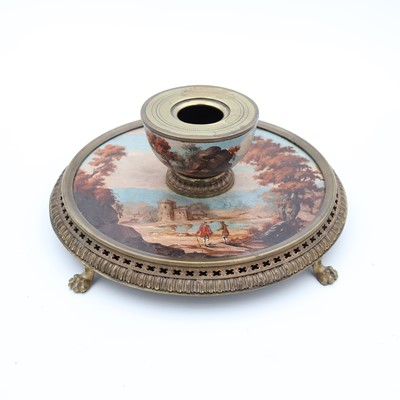 Lot 129 - A late 19th century continental brass desk...