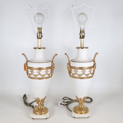 Lot 4 - A pair of neo-classical style gilt-mounted...