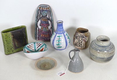 Lot 12 - A collection of studio pottery, to include a...