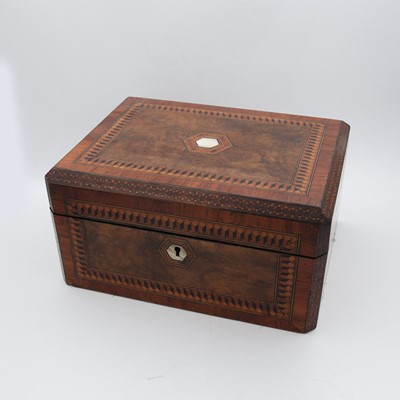 Lot 13 - A Victorian walnut and Tunbridge inlaid...