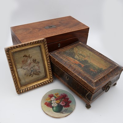 Lot 27 - A Victorian simulated rosewood lady's work box...