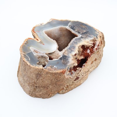 Lot 37 - An amethyst and quartz geode section, 24 x 16.5cm