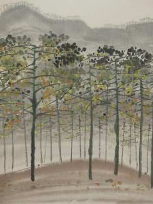 Lot 523 - Hou Youzhen (b.1940) - Woodland scene,...