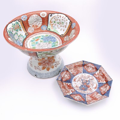 Lot 52 - A Japanese porcelain footed bowl, enamel...