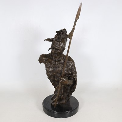 Lot 54 - A reproduction bronzed metal figure of a...