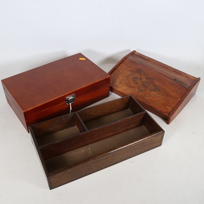 Lot 55 - An Indian brass inlaid hardwood writing slope,...