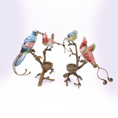 Lot 56 - A pair of reproduction porcelain and gilt...