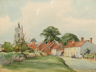 Lot 539 - Eric Manning - Mattishall Norfolk, watercolour,...