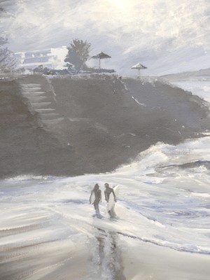 Lot 564 - Dennis Nash (b.1947) - Beach scenes, two...