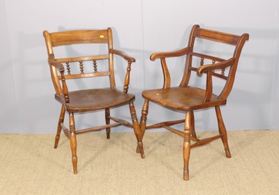 Lot 677 - Two 19th century provincial elm and fruitwood...