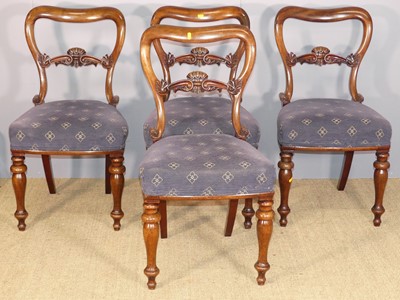 Lot 682 - A set of four mid-Victorian mahogany balloon...
