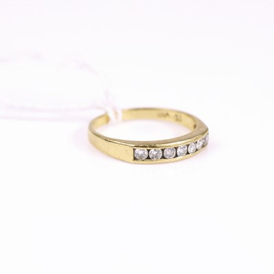 Lot 314 - An 18ct gold diamond half eternity ring...