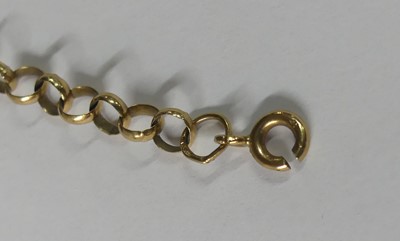 Lot 326 - A yellow metal belcher link neck chain,...