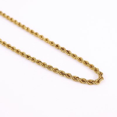 Lot 328 - A modern 18ct gold rope twist necklace, 70cm,...