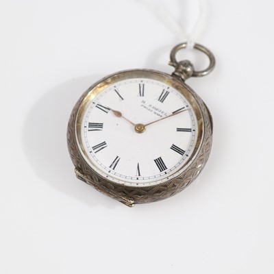 Lot 337 - A continental silver cased mid-size keywind...
