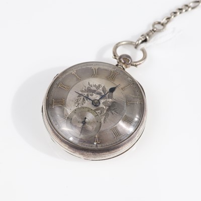 Lot 338 - A Victorian silver cased keyless pocket watch...