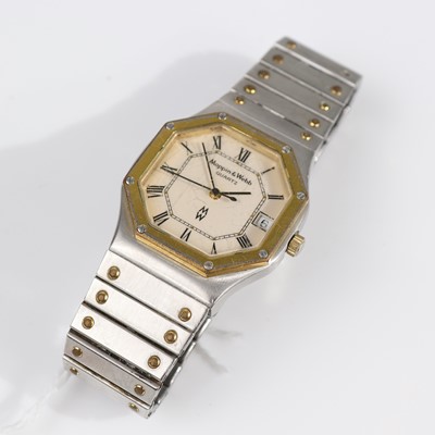 Lot 339 - A Mappin & Webb gent's steel case and gold...